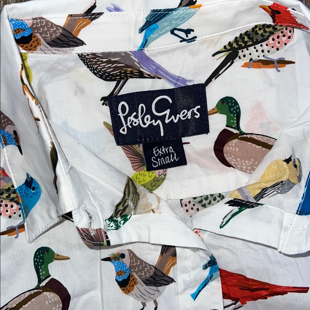 Colorful Bird Print Women's Blouse - Picture 3 of 3